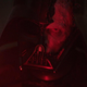 Darth Vader with half his helmet gone.